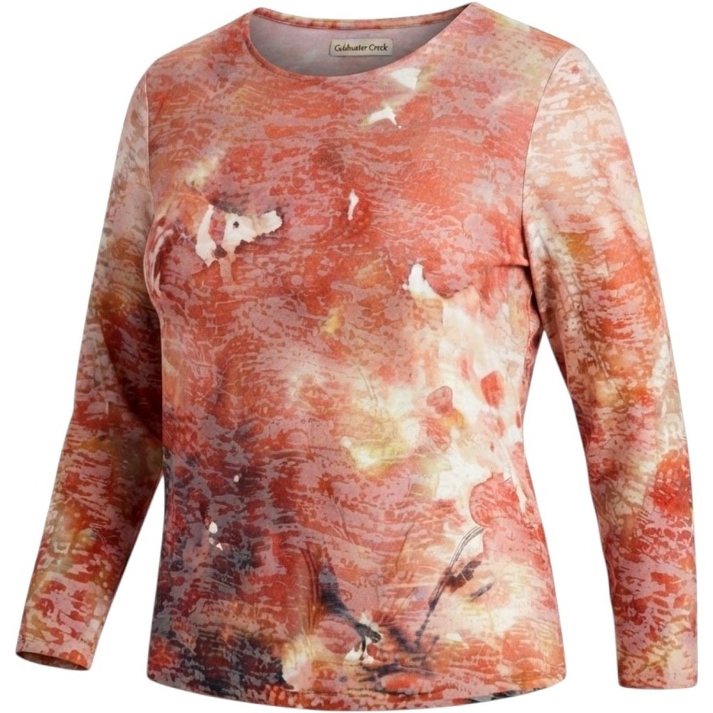 Vtg Coldwater Creek Burnout Top Womens XL 18 Grunge Tie Dye Earthy Earthtone Y2k